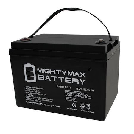 MIGHTY MAX BATTERY 12V 110AH Battery Replaces D5751 Wheelchair Mobility Deep Cycle Solar ML110-1245